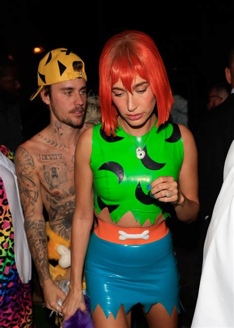 Hailey and Justin Bieber Go as Pebbles and Bamm-Bamm for Halloween ...