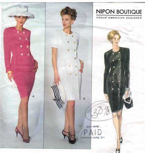 Vogue Pattern 2889 Nipon Boutique Designer Double Breasted Dress Jacket ...