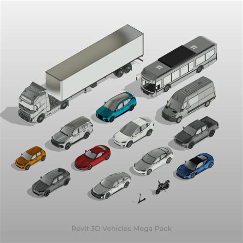 Revit 3D Vehicles Mega Pack | Download Vehicles and Cars Revit Families ...