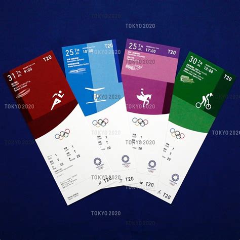 six olympic tickets are stacked on top of each other in front of a blue ...