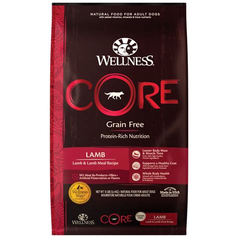 Wellness CORE Natural Grain Free Dry Dog Food, Lamb, 12-Pound Bag ...