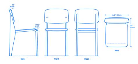 Prouvé Standard Chair Dimensions & Drawings | Dimensions.com