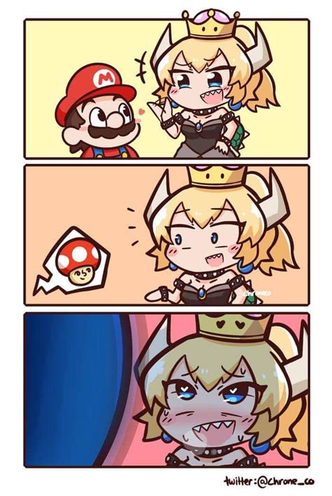 ปักพินโดย shizuku75 ใน Bowsette | มีมตลกๆ, การ์ตูนน่ารัก, ตลก