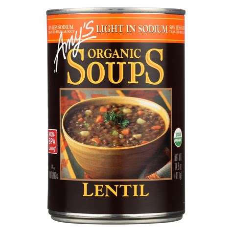 Amy's Organic Low Sodium Lentil Soup 14.5 oz - Walmart.com