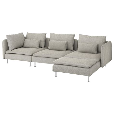 SÖDERHAMN Sofá 4 plazas, +chaiselongue/Viarp beige/marrón - IKEA