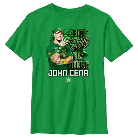 Boy's Wwe John Cena The Champ Is Here T-shirt - Kelly Green - Small : Target