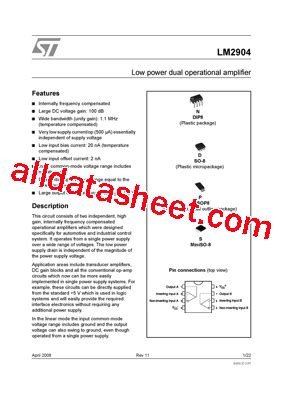 LM2904 Datasheet(PDF) - STMicroelectronics