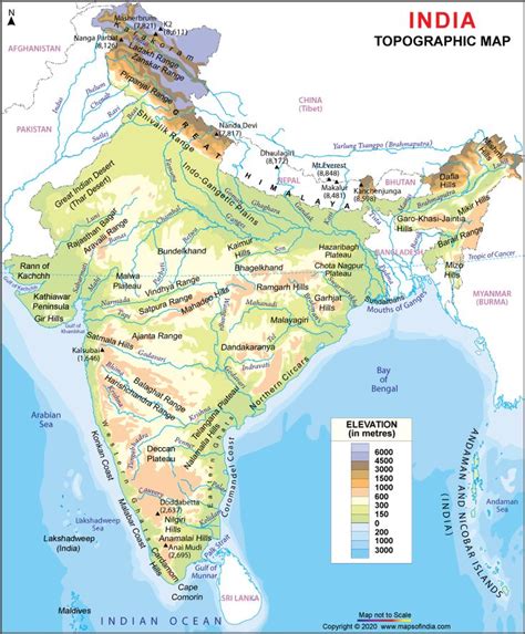 The topographic map of India makes you familiar with all the topographic features of India ...