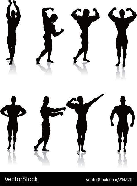 Classic bodybuilding poses Royalty Free Vector Image