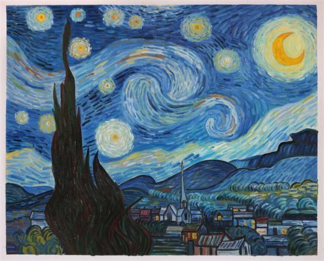 The Starry Night Vincent Van Gogh Hand-painted Oil Painting - Etsy
