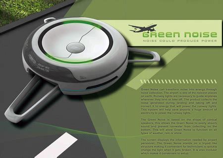 The Green Noise helps capture sound energy on airport runways and generates electricity