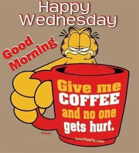 Garfield Good Morning Happy Wednesday | Good Morning Wednesday | Good morning quotes, Garfield ...