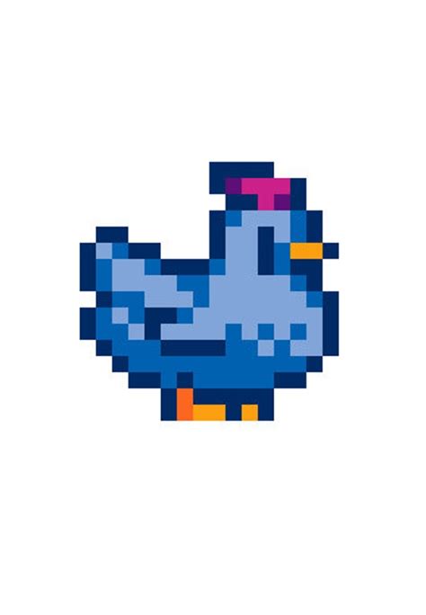 Stardew Valley Blue Chicken Cross Stitch Pattern | Etsy