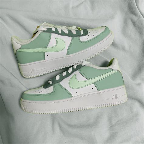 Nike Air Force 1 en tonos verdes zapatillas de menta pintadas | Etsy