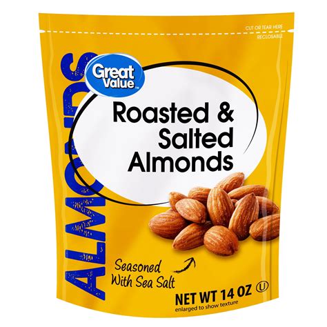 Great Value Roasted & Salted Almonds, 14 oz - Walmart.com