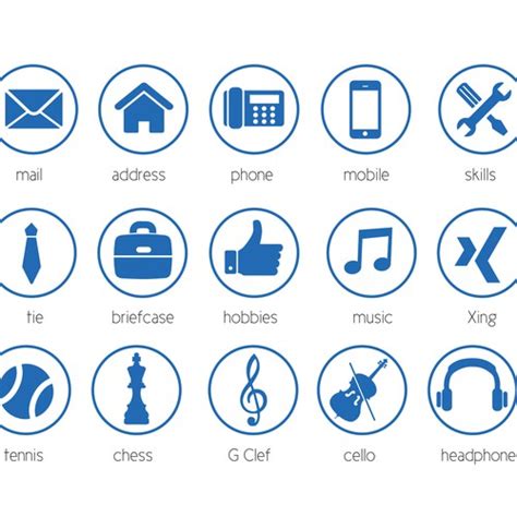 20 modern Icons for personal CV / Resume | Icon or button contest