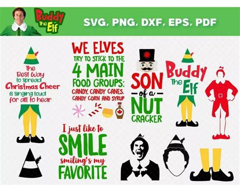 Buddy The Elf Christmas SVG Bundle, 75 Designs SVG PNG EPS DXF PDF ...