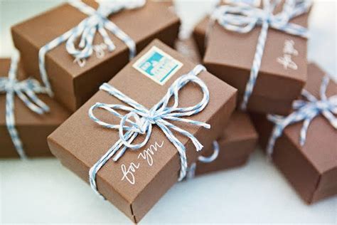 Brown Paper Box Packages Tied With String | My Favorite Things Gift Idea