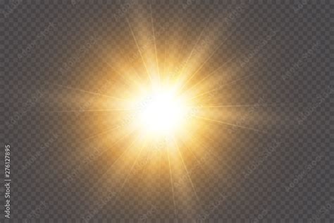 White glowing light explodes on a transparent background. with ray. Transparent shining sun ...