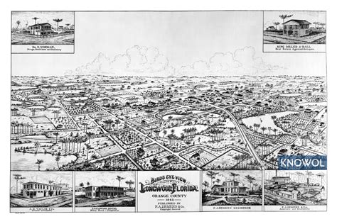 Beautifully restored map of Longwood, Florida in 1885 - KNOWOL