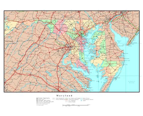 Detailed Road Map Of Maryland