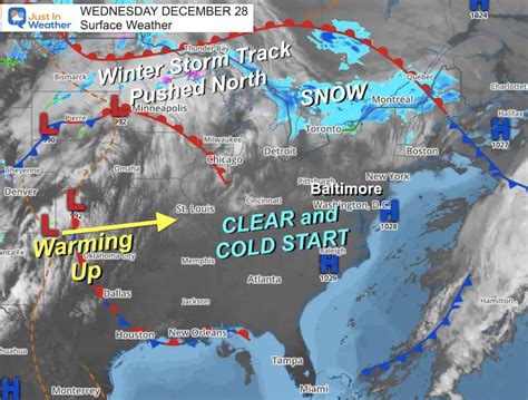 December 28 Seasonal Today Starting Our Warming Trend To New Year Storm - Just In Weather