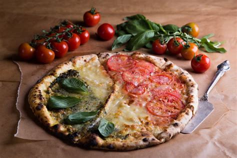 Italian Flag Pizza stock photo. Image of crust, pizza - 84810946