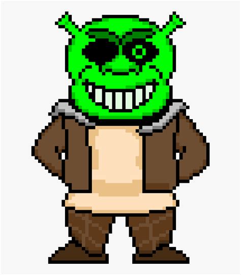 Shrek Head Pixel Art - Shrek Pixel Art Grid, HD Png Download - kindpng