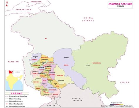 Buy Jammu and Kashmir District Map