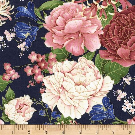 Fabric Antique Treasures 100% Cotton fabric Quilting craft Pink Green ...