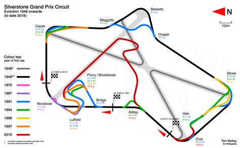 Evolution of Silverstone Grand Prix circuit 1948 to present v2 (OC) : r ...