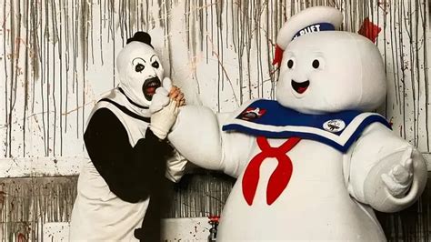 Ghostbusters' Stay Puft Marshmallow Man meets Terrifier's Art the Clown ...