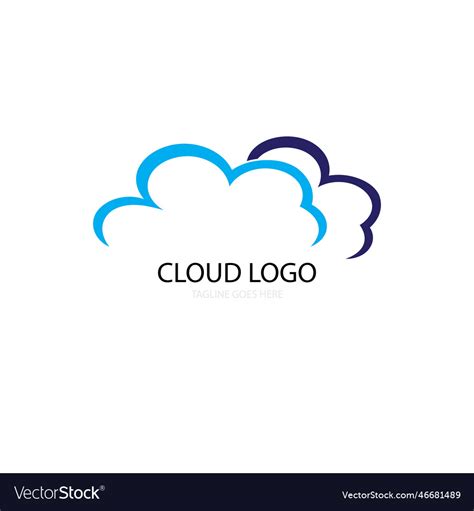 Blue cloud logo Royalty Free Vector Image - VectorStock