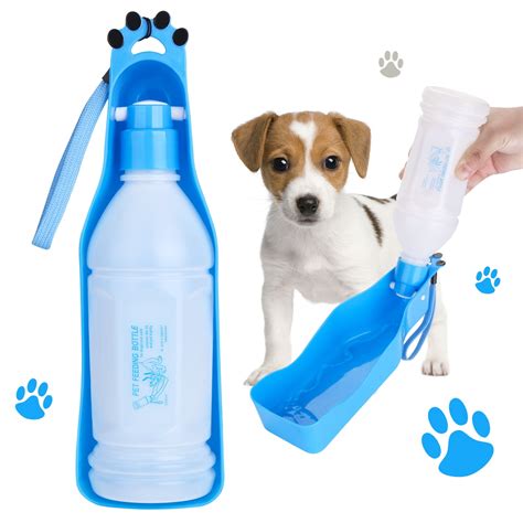 Pink Portable Dog Bottle 20oz Pet Dog Travel Water Bottle Drink Squeeze Bowl Auto Mug for Dogs ...