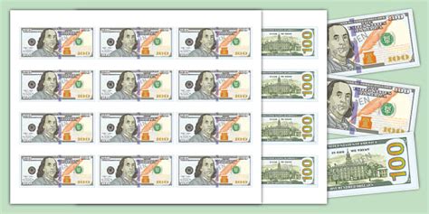 100 Dollar Bill Printable