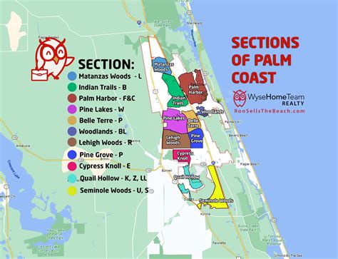 Palm Coast Letter Sections - Map And Information