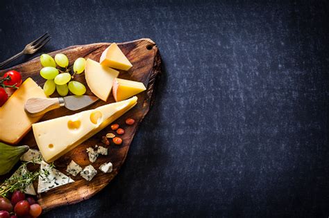 Food Backgrounds Cheese Board Shot From Above Stock Photo - Download Image Now - iStock