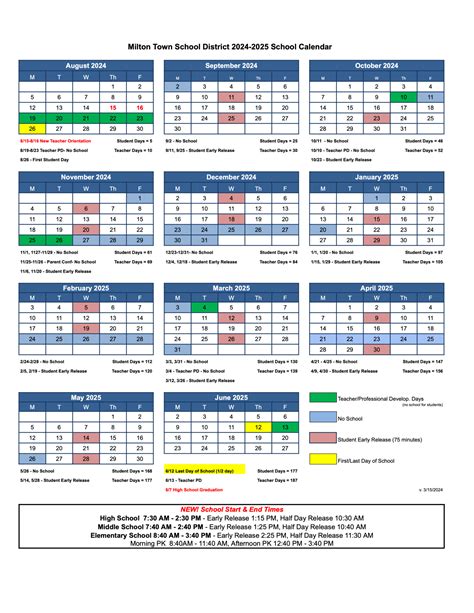 Milton School Calendar 2025 - Liane Othelia