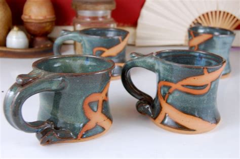 Hand thrown pottery mug blue handmade pottery coffee mug stoneware pottery mug