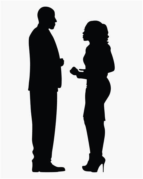 People Silhouettes Standing Png -business Meeting Silhouette - Silhouette Two People Talking ...