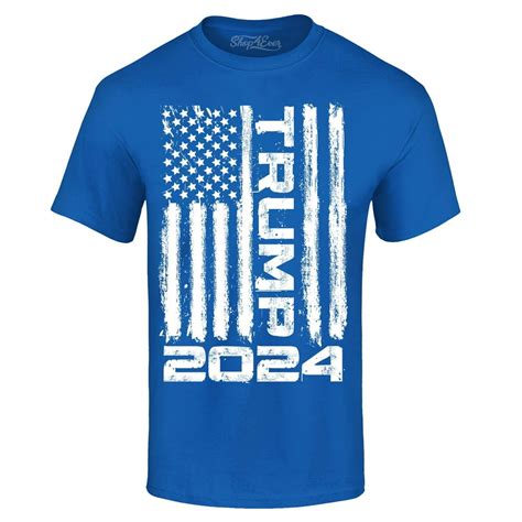 Shop4Ever - Shop4Ever Men's Trump Flag 2024 Graphic T-shirt Large Royal ...