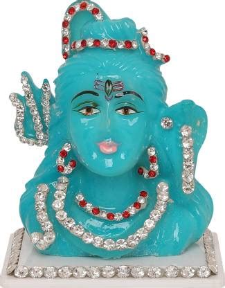 VOILA Lord Shiv Idol Light Blue Statue for Car Dashboard, Mandir Temple ...
