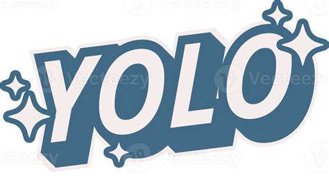 YOLO. Retro Cartoon comic Sticker text typography 11812084 PNG