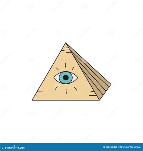 All-seeing Eye Pyramid Vector Sticker Hand Drawing Stock Vector ...