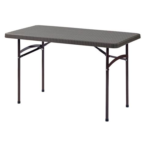 Sandusky 2 ft. L x 4 ft. W Brown Plastic Folding Table-PT4824-BR - The ...