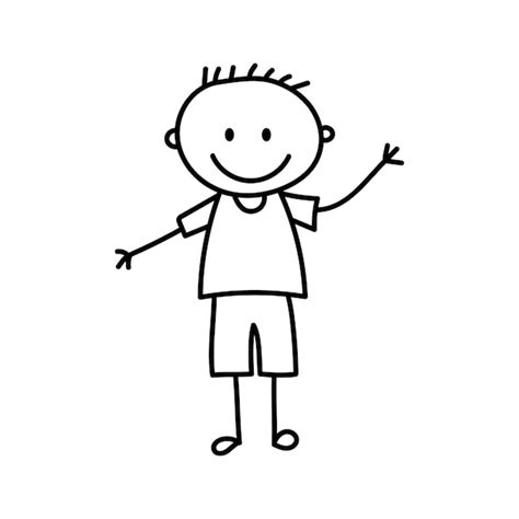 Boy Stick Figure Clip Art Black And White