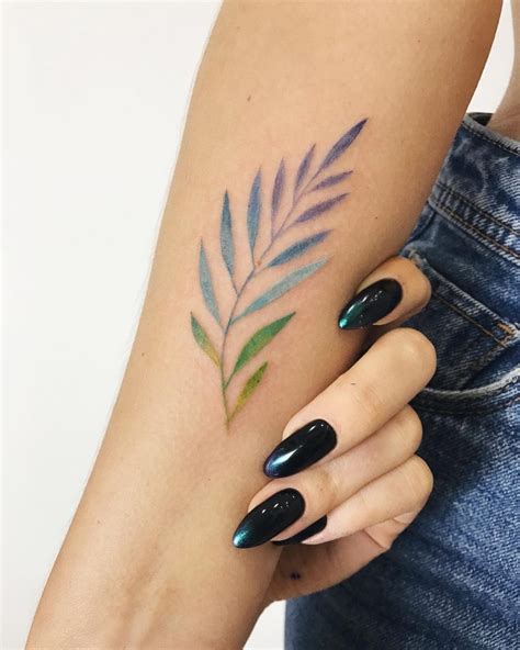 Colorful leaf tattoo - Tattoogrid.net