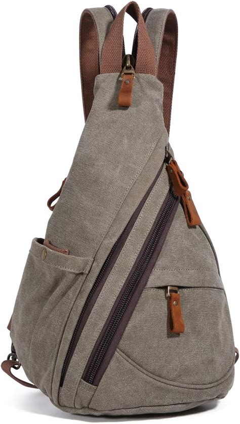 Canvas Sling Bag - Small Crossbody Backpack Shoulder Casual Daypack ...