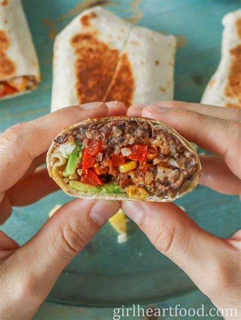 Refried Bean Burrito Recipe | Girl Heart Food®