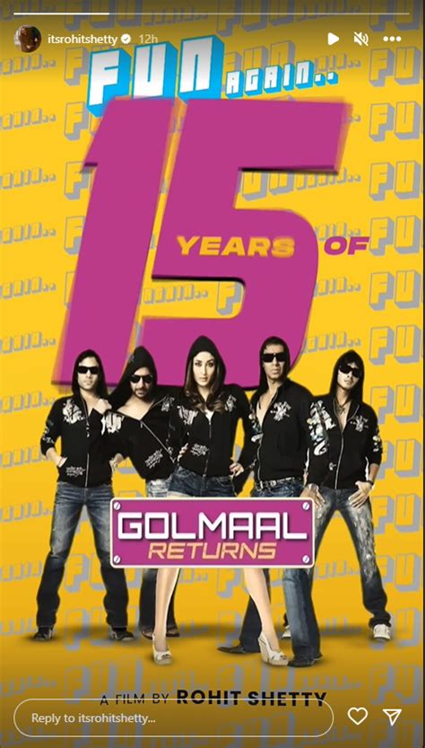 Rohit Shetty celebrates 15 years of 'Golmaal Returns'